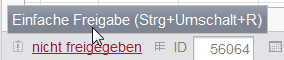 Datensatz erneut freigeben