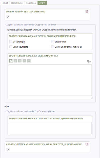 Zugriffsschutz auf Absatzebene konfigurieren
