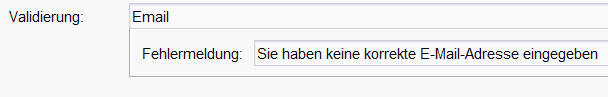 Validierung für gültige E-Mail