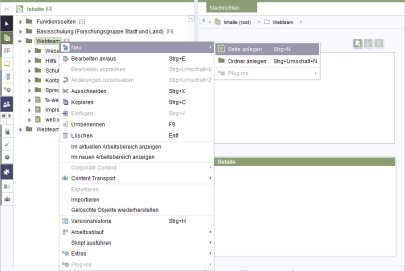 Eine neue Seite anlegen