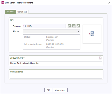 Seiten- oder Dateireferenz